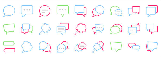 Chat Vector icon set. Speech bubble icons set, vector illustration on white background