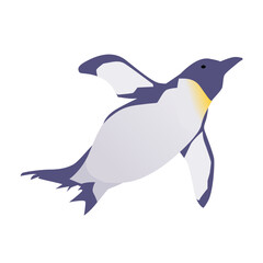 泳ぐペンギンのイラスト