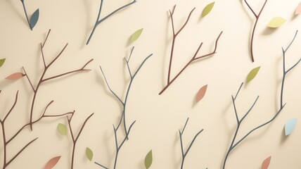 Whimsical Branches - Artistic Nature-Inspired Wallpaper