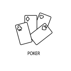 poker concept line icon. Simple element illustration. poker concept outline symbol design.
