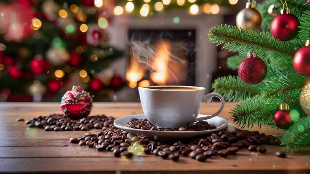 Christmas coffee background