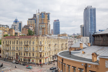 historical and modern cityscape in capital kyiv