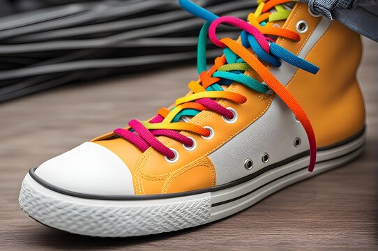 Playful and vibrant shoelaces, adding a pop of color to any footwear.
