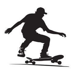 Fototapeta na wymiar Skating Silhouette vector stock illustration, Skating player silhouette Vector.