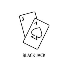 Blackjack concept line icon. Simple element illustration. Blackjack concept outline symbol design.