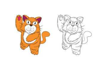 cute animal illustration for book drawing page