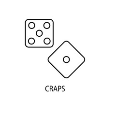 craps concept line icon. Simple element illustration. craps concept outline symbol design.