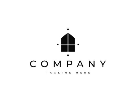 window house real estate logo design
