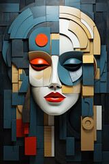 Cubist Mask Illusion - 693265327