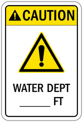 Water safety sign and labels water dept