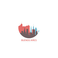 Buenos Aires cityscape skyline city panorama vector flat modern logo icon. Argentina region town emblem idea with landmarks and building silhouettes