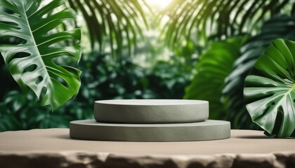 A stack of three grey blocks on a table