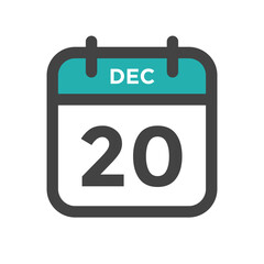 December 20 Calendar Day or Calender Date for Deadlines or Appointment