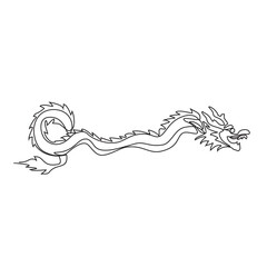 One continuous line drawing of Dragon as a symbol of Chinese New Year vector illustration. Chinese new year symbol illustration simple linear style vector concept. Dragon concept design asset.
