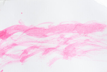 Pink watercolor background. Waves painted in watercolor with a brush