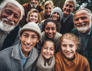 A group of diverse people, family members, diverse cultures, grandparents, parents, children, aunts and uncles
— in very high resolution - obrazy, fototapety, plakaty