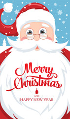 Christmas greeting card. Merry Christmas and happy new year