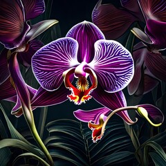 orchid flower on black