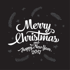 Merry Christmas and Happy New Year. Christmas greeting card