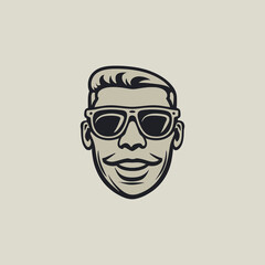 man face with glasses vector