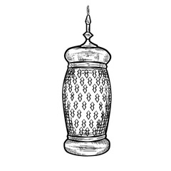 vintage lantern handdrawn illustration