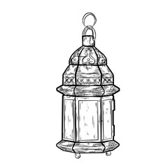 vintage lantern handdrawn illustration