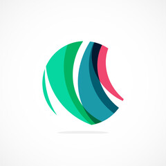 Obraz premium Abstract circle logo, dynamic aesthetic. Simplicity suggests connectivity, fluidity, and energy, making it a versatile choice for brands seeking a modern, visually engaging identity