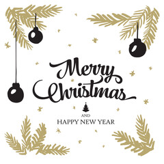 Fototapeta premium Christmas vector illustration. Christmas greeting card design