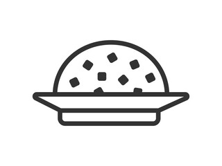 炒飯のアイコン（線画）のイラスト