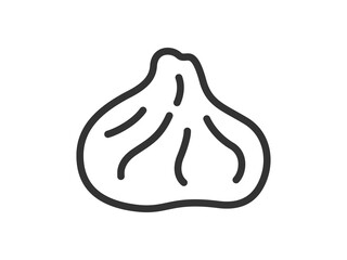 小籠包のアイコン（線画）のイラスト