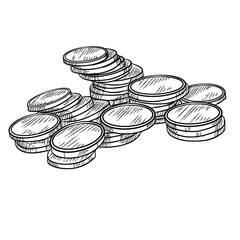 coin money handdrawn illustration