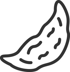 餃子のアイコン（線画）のイラスト