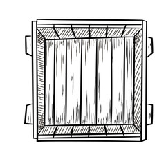 wooden crates handdrawn illustration