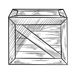 wooden crates handdrawn illustration