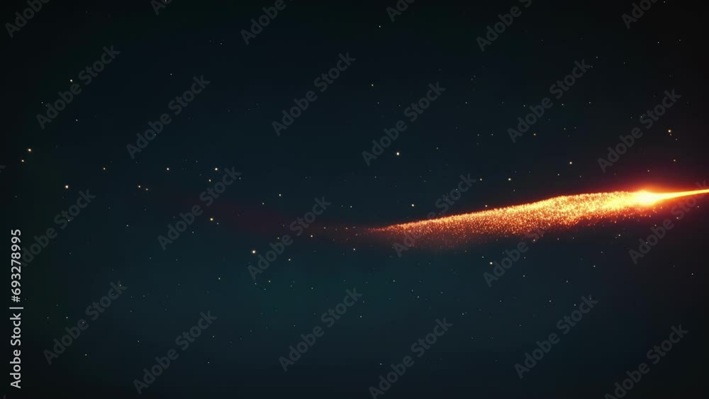 Wall mural minimal animation of a shooting star streaking across a starry night sky.