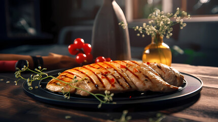 Chicken steak. Illustration