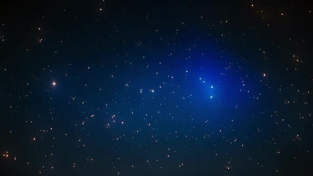 Minimal animation of a constellation of stars ling in the night sky.