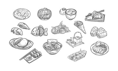 japanese food handdrawn collection