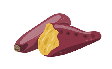 根菜　さつまいものベクターイラスト