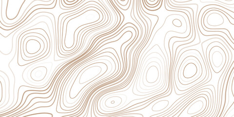 Brown topographic contour lines background. Surface map of mountain future. Stripes landscape descripting data maps.`q - obrazy, fototapety, plakaty