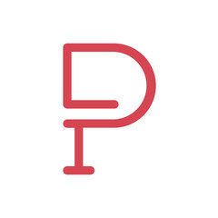 Monogram P design vector logo. Monogram initial letter mark P logo design. Monogram design vector logo. Monogram initial letter mark P logo design. Simple P monogram. Monogram P design logo