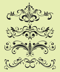 Fototapeta na wymiar Dividers ornamental collection in hand-drawn style elements