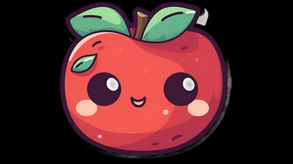 Obraz premium red apple cartoon style icon. generative ai