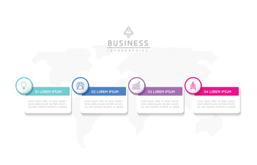 Vector infographic business presentation template connected with 4 options