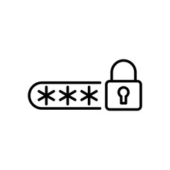 Password icon vector illustration. Padlock on isolated background. Login sign concept.