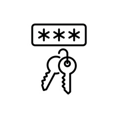 Password icon vector illustration. Key on isolated background. Login sign concept.