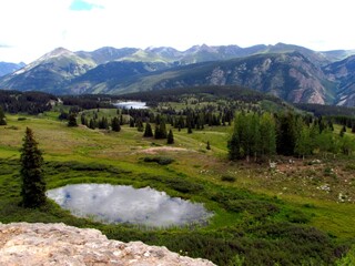Fototapeta na wymiar Peaceful High Elevation Mountain Landscape at Molas Pass Summit in Colorado