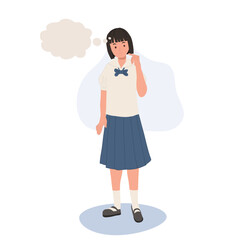 Thoughtful Student. Pensive Thai Student Reflecting on Learning and Knowledge