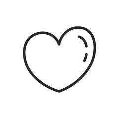 Cute Hand Drawn Heart Icon - Hand-drawn Love Doodle, Sketchy Valentine's Symbol, Playful and Creative Romance Linear Vector Pictogram.