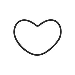 Simple Round Heart Icon - Linear Vector Pictogram for Minimalist Circular Love Symbol, Modern Valentine's Day Romantic and Pure Design. 